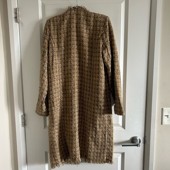 Elie Tahari Sparkle Desert Plaid Tweed Cardigan, Size Large - Picture 6 of 9